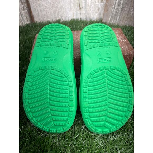 Crocs Kids’ Classic Zen Garden Terry Cloth Green Mushroom Slide Size C11 - Picture 5 of 5